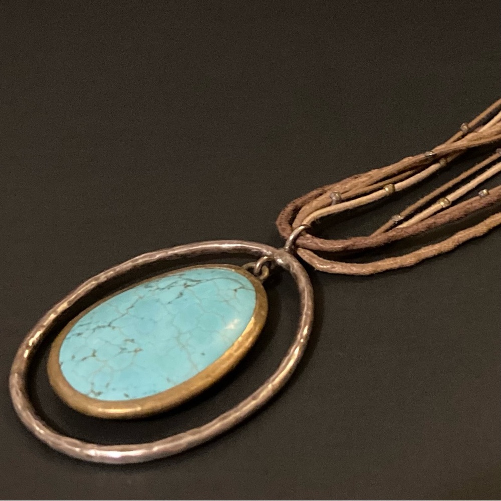 Silpada N1804 Sterling Double Halo Bronze Howlite Necklace